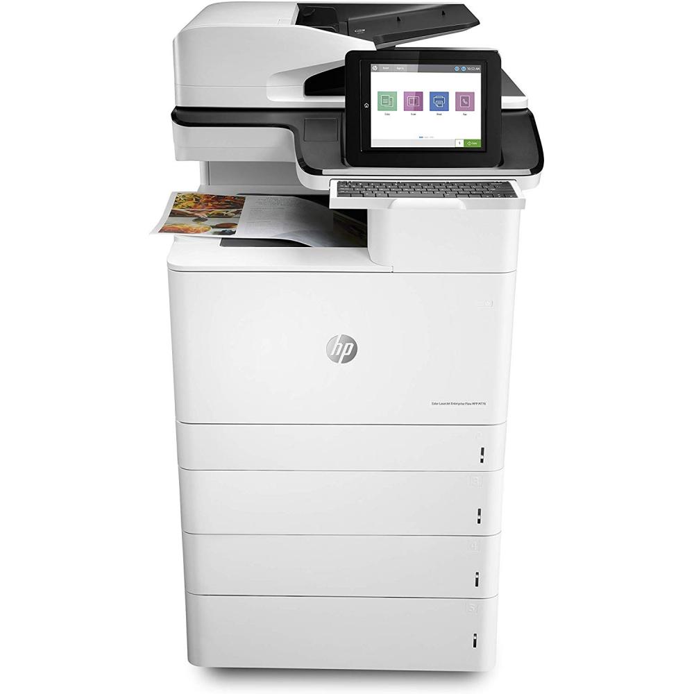 HP LaserJet Enterprise 700 colour Flow MFP M776zs - A3/A4 MFP (Replaces M775z) Print, copy, scan, fax. Automatic Duplex printing, Control panel 22.9 cm (9.0 in) with 20.3 cm (8.0 in) functional touchscreen.