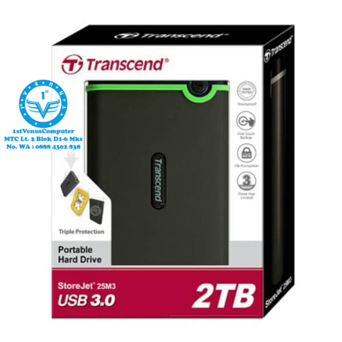 4TB TRANSCEND 2.5" ANTISHOCK EXTERNAL USB 3.0 HDD
TYPE - C