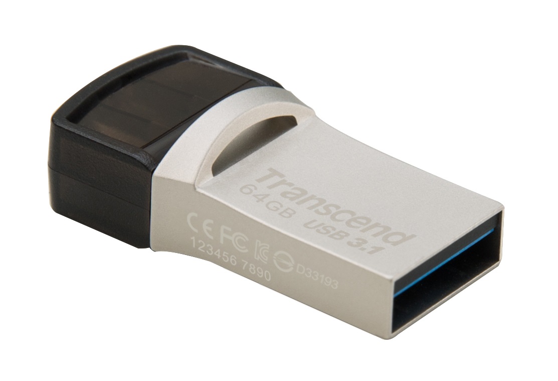 64GB TRANSCEND FLASH JF890S USB 3.0 OTG TO USB A + USB-C TYPE